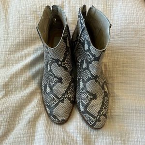 Snakeskin Ankle Booties
